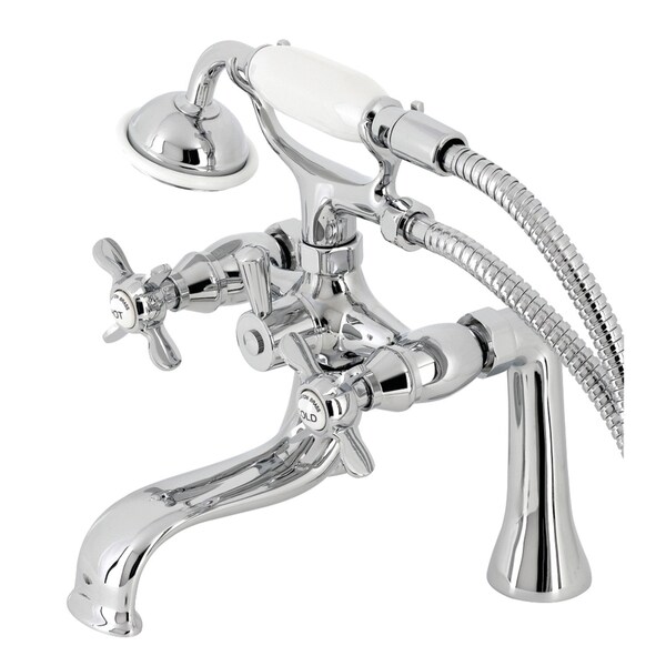 Kingston Brass KS248C Deck Mount Clawfoot Tub Faucet with Hand Shower, Polished Chrome KS248C - main